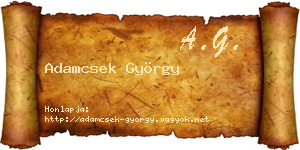 Adamcsek György névjegykártya