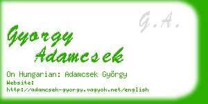 gyorgy adamcsek business card