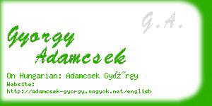 gyorgy adamcsek business card